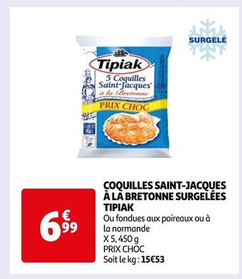 Auchan Tipiak coquilles saint-jacques à la bretonne surgelées offre