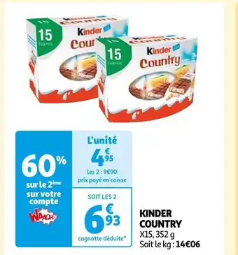 Auchan Kinder country kinder country offre
