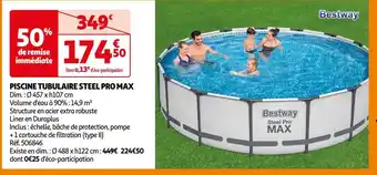 Auchan Bestway piscine tubulaire steel pro max offre