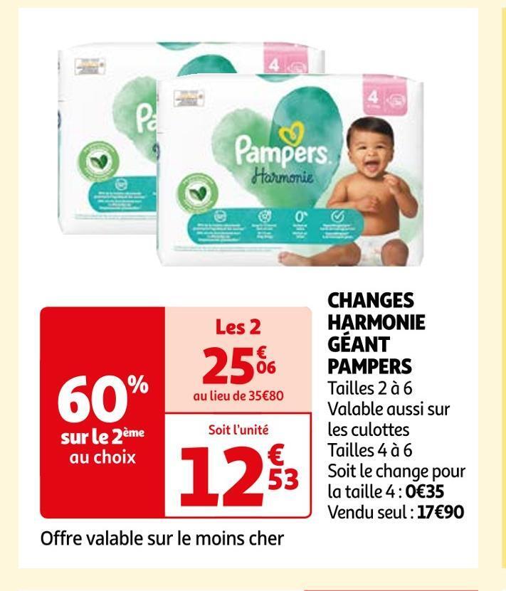 Promo Pampers changes harmonie géant chez Auchan
