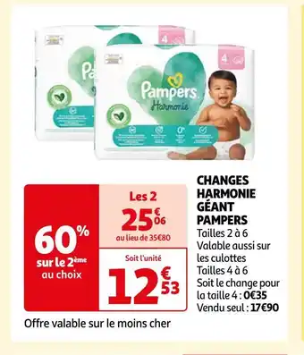 Auchan Pampers changes harmonie géant offre