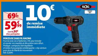 Auchan Racing perceuse sans fil offre