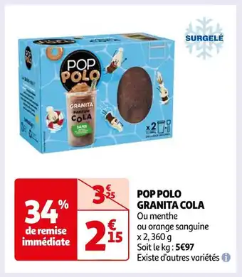 Auchan Pop polo pop polo granita cola offre