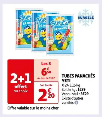 Auchan Yeti tubes panachés offre