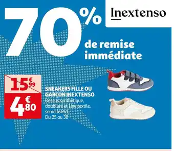 Auchan Inextenso sneakers fille ou garçon offre