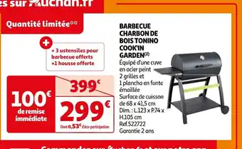 Auchan Cook'in garden barbecue charbon de bois tonino offre