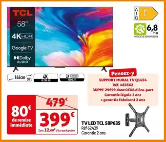 Auchan Tcl tv led tcl 58p635 offre