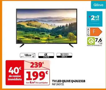 Auchan Qilive tv led q43u231b offre