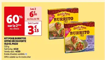 Auchan Old el paso kit pour burritos offre découverte offre