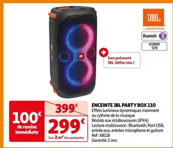 Auchan Jbl enceinte jbl party box 110 offre