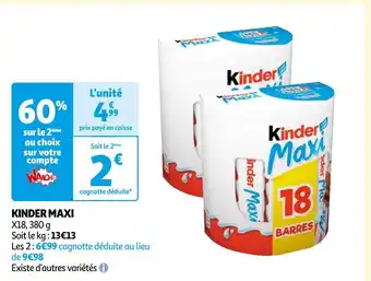Auchan Kinder kinder maxi offre
