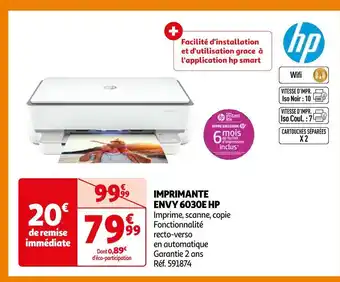 Auchan Hp imprimante envy 6030e hp offre