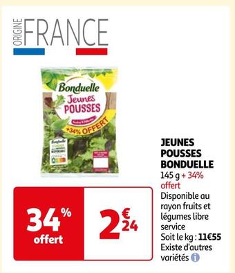 Auchan Bonduelle jeunes pousses offre