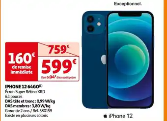 Auchan Apple iphone 12 64go offre