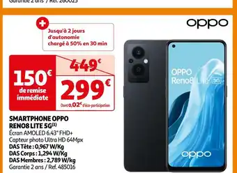 Auchan Oppo smartphone reno8 lite 5g offre