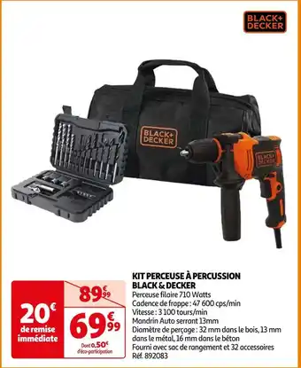 Auchan Black & decker kit perceuse à percussion offre