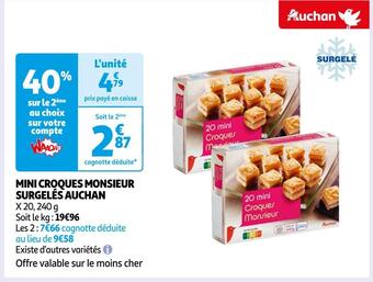 Auchan Auchan mini croques monsieur surgelés offre