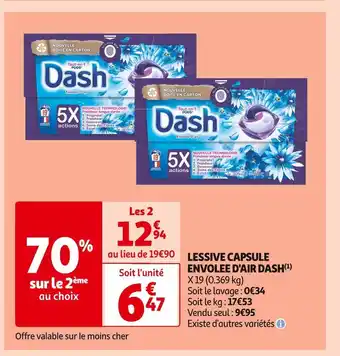 Auchan Supermarché Dash lessive capsule envolee d'air(1) offre