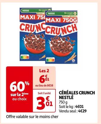 Auchan Supermarché Nestlé céréales crunch offre