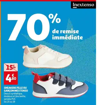 Auchan Inextenso sneakers fille ou garçon offre