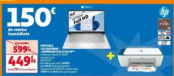 Auchan Portable 15s-eq2098nf + imprimante dj 2721e hp offre