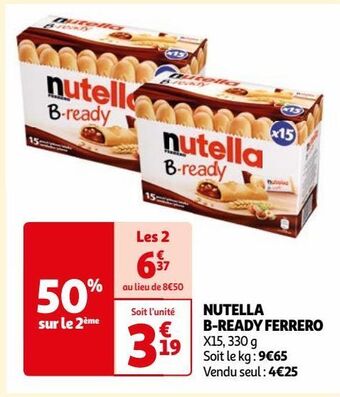Auchan Nutella b-ready ferrero offre