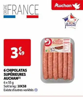 Auchan 6 chipolatas supérieures auchan(1) offre