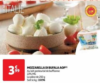 Auchan Supermarché Mozzarella di bufala aop offre
