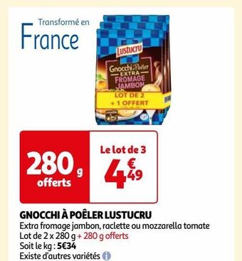 Auchan Gnocchi à poêler lustucru offre