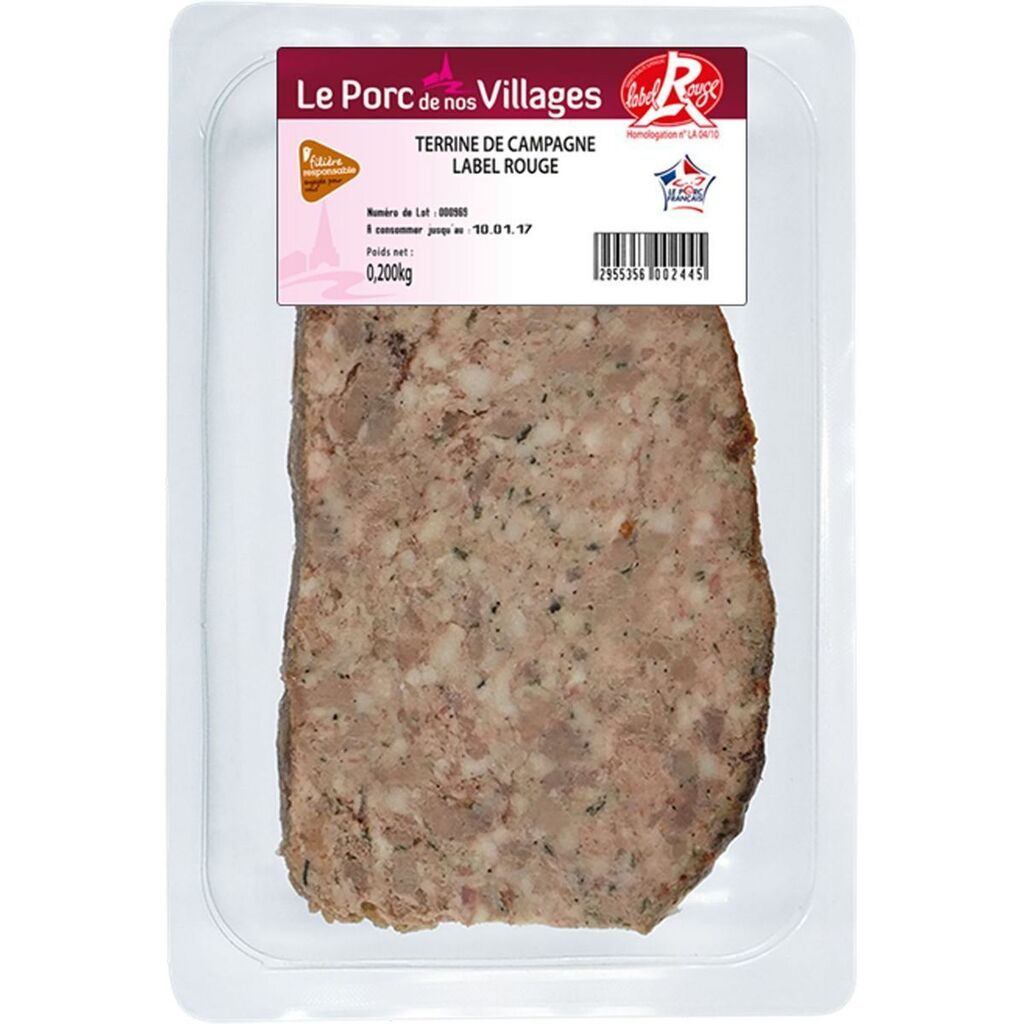 Promo Terrine de campagne label rouge filière auchan cultivons le bon