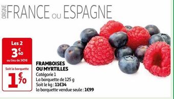 Auchan Framboises ou myrtilles offre