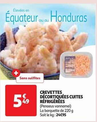 Auchan Supermarché Crevettes décortiquées cuites réfrigérées offre
