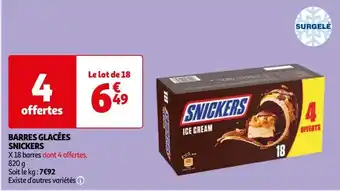 Auchan Barres glacées snickers offre