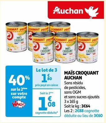 Auchan Maïs croquant auchan offre