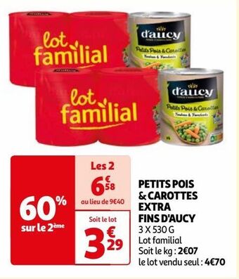 Auchan Petits pois & carottes extra fins d'aucy offre