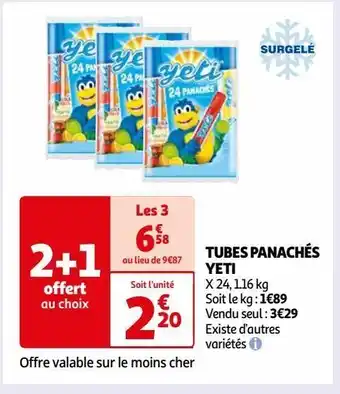 Auchan Tubes panachés yeti offre