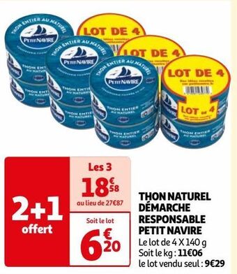 Auchan Thon naturel démarche responsable petit navire offre