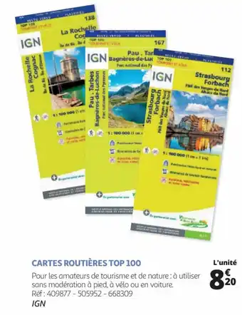 Auchan CARTES ROUTIÈRES TOP 100 offre