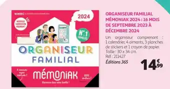 ORGANISEUR FAMILIAL MĂMONIAK 2024: 16 MOIS DE SEPTEMBRE 2023 Ă DĂCEMBRE 2024