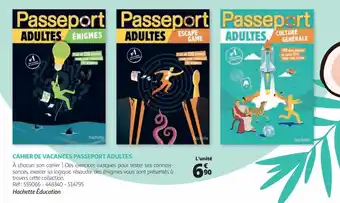 Auchan CAHIER DE VACANCES PASSEPORT ADULTES offre
