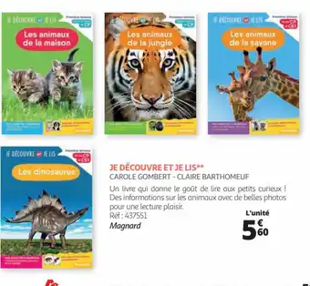 Auchan JE DECOUVRE JE LIS Les animaux de la maison offre