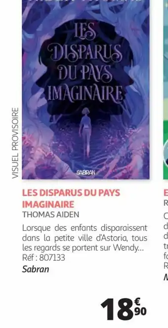 Auchan LES DISPARUS DU PAYS IMAGINAIRE THOMAS AIDEN offre