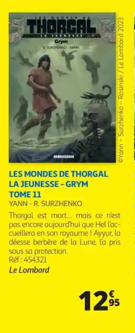 Auchan LES MONDES DE THORGAL LA JEUNESSE - GRYM TOME 11 offre