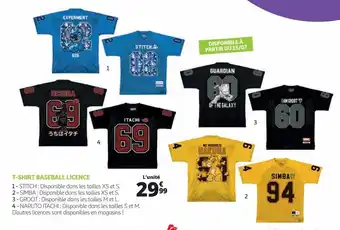 Auchan T-SHIRT BASEBALL LICENCE offre