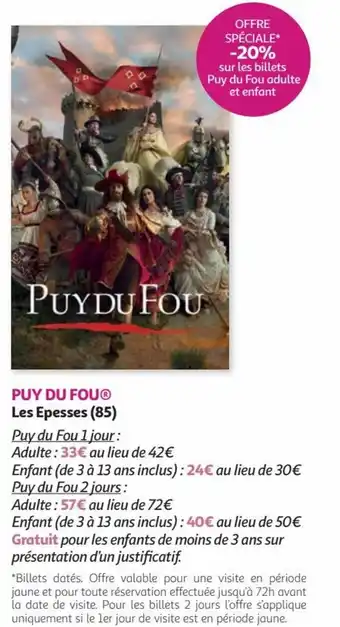 Auchan PUY DU FOUⓇ Les Epesses (85) offre