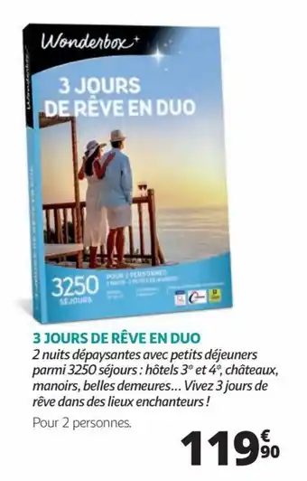 Auchan 3 JOURS DE RÊVE EN DUO offre