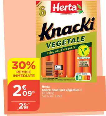 Bi1 Herta Knacki saucisses végétales (8) offre