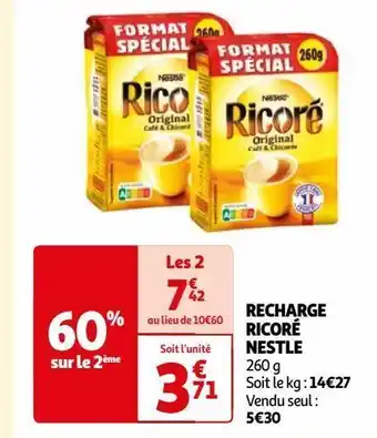 Auchan Recharge ricoré nestle offre