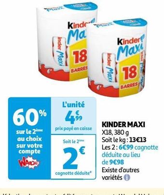 Auchan Kinder maxi offre