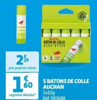 Auchan 5 batons de colle auchan offre